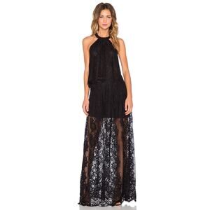 NWT Alexis Lucrenzia Set: Lace Sleeveless Tank & Long Skirt Black Womens Size XS